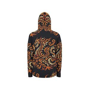 Dragon Batik Mens Long Sleeve Shirt Hooded Sports Size XL NWT UV 50+ Thumbhole